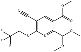 METHYL 5-CYANO-2-(DIMETHOXYMETHYL)-6-(2,2,2-TRIFLUOROETHYLTHIO)NICOTINATE 结构式