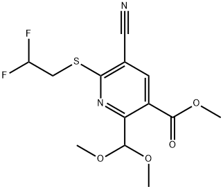 METHYL 5-CYANO-6-(2,2-DIFLUOROETHYLTHIO)-2-(DIMETHOXYMETHYL)NICOTINATE 结构式