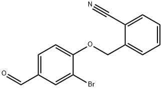 2-[(2-溴-4-甲烷酰-苯氧基)甲基]苯甲腈 结构式