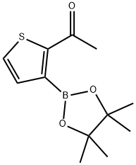 1-[3-(4,4,5,5-TETRAMETHYL-[1,3,2]DIOXABOROLAN-2-YL)-THIOPHEN-2-YL]-ETHANONE 结构式
