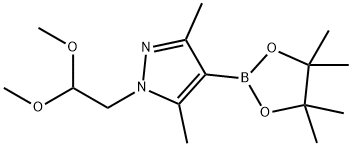 1-(2,2-DIMETHOXY-ETHYL)-3,5-DIMETHYL-4-(4,4,5,5-TETRAMETHYL-[1,3,2]DIOXABOROLAN-2-YL)-1H-PYRAZOLE 结构式