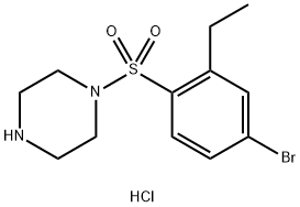 4-(4-BROMO-2-ETHYL-BENZENESULFONYL)-PIPERAZINE HYDROCHLORIDE 结构式