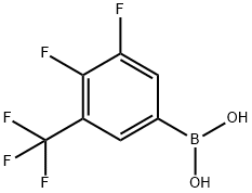(3,4-二氟-5-(三氟甲基)苯基)硼酸 结构式