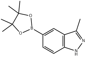 3-甲基-1H-吲唑-5-硼酸频哪醇酯 结构式