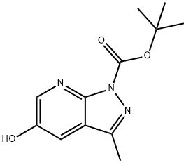 1H-Pyrazolo[3,4-b]pyridine-1-carboxylicacid,5-hydroxy-3-Methyl-,1,1-diMethylethylester 结构式