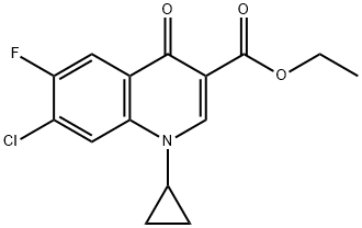 7-CHLORO-1-CYCLOPROPYL-6-FLUORO-4-OXO-1,4-DIHYDRO-QUINOLINE-3-CARBOXYLIC ACID ETHYL ESTER 结构式