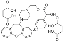 2-Chloro-11-(4-(2-mandeloyloxyethyl)piperazino)-10,11-dihydrodibenzo(b ,f)thiepin bis(maleate) 结构式