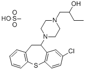 2-Chloro-11-(4-(2-hydroxybutyl)piperazino)-10,11-dihydrodibenzo(b,f)th iepin methanesulfonate 结构式