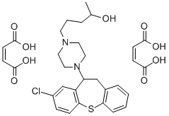 1-Piperazinebutanol, 4-(8-chloro-10,11-dihydrodibenzo(b,f)thiepin-10-y l)-alpha-methyl-, (Z)-2-butenedioate (1:2) 结构式