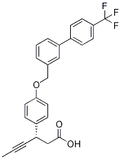 (BETAS)-BETA-1-丙炔-1-基-4-[[4'-(三氟甲基)[1,1'-联苯]-3-基]甲氧基]苯丙酸 结构式