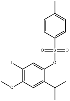 5-Iodo-4-methoxy-2-(propan-2-yl)phenyl4-methylbenzene-1-sulfonate 结构式