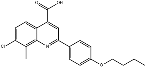 2-(4-BUTOXYPHENYL)-7-CHLORO-8-METHYLQUINOLINE-4-CARBOXYLIC ACID 结构式