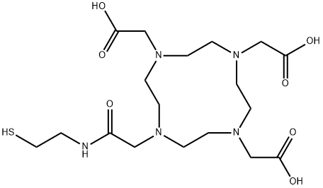 (4,7-BIS-CARBOXYMETHYL-10-[(2-MERCAPTO-ETHYLCARBAMOYL)-METHYL]-1,4,7,10TETRAAZA-CYCLODODEC-1-YL)-ACETIC ACID 结构式