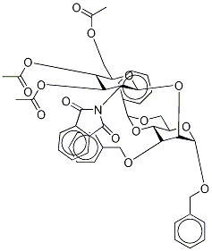 2-O-(2-Deoxy-2-N-phthalimido-3,4,6-tri-O-acetyl--D-glucopyranosyl)-3-O-benzyl-4,6-O-benzylidene-D-mannose 结构式