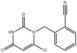 2-((6-氯-2,4-二氧代-3,4-二氢-2H-嘧啶-1-基)甲基)苯腈 结构式