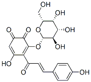 4-hydroxy-3-[3-(4-hydroxyphenyl)prop-2-enoyl]-2-[(2S,3R,4S,5R,6R)-3,4,5-trihydroxy-6-(hydroxymethyl)oxan-2-yl]oxy-cyclohexa-2,4-diene-1,6-dione 结构式