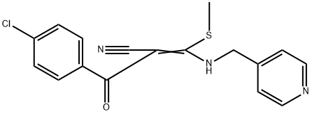 (Z)-2-(4-chlorobenzoyl)-3-(methylsulfanyl)-3-[(4-pyridinylmethyl)amino]-2-propenenitrile 结构式