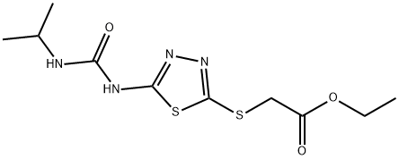 ethyl 2-[(5-{[(isopropylamino)carbonyl]amino}-1,3,4-thiadiazol-2-yl)sulfanyl]acetate 结构式