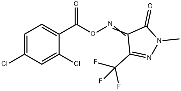 4-{[(2,4-dichlorobenzoyl)oxy]imino}-1-methyl-3-(trifluoromethyl)-1H-pyrazol-5-one 结构式