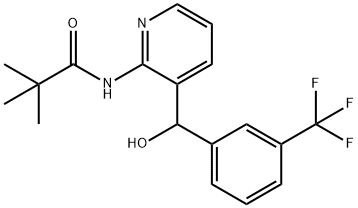 N-(3-{hydroxy[3-(trifluoromethyl)phenyl]methyl}-2-pyridinyl)-2,2-dimethylpropanamide 结构式