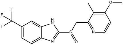 2-[(4-METHOXY-3-METHYLPYRIDINYL)-METHYLSULFINYL]-5-TRIFLUOROMETHYLBENZIMIDAZOLE 结构式