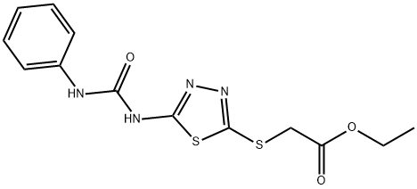 ethyl 2-({5-[(anilinocarbonyl)amino]-1,3,4-thiadiazol-2-yl}sulfanyl)acetate 结构式