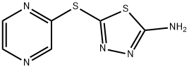 5-(2-pyrazinylsulfanyl)-1,3,4-thiadiazol-2-ylamine 结构式