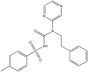 2-[({[(4-methylphenyl)sulfonyl]amino}carbonyl)(phenethyl)amino]pyrazine 结构式