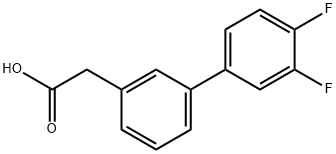 2-(3',4'-二氟-[1,1'-联苯]-3-基)乙酸 结构式