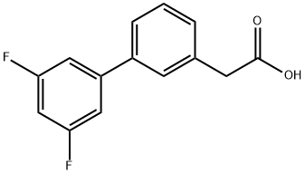 2-(3',5'-二氟-[1,1'-联苯]-3-基)乙酸 结构式