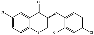 6-chloro-3-[(Z)-(2,4-dichlorophenyl)methylidene]-2H-thiochromen-4-one 结构式