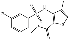 methyl 3-{[(3-chlorophenyl)sulfonyl]amino}-4-methyl-2-thiophenecarboxylate 结构式