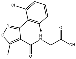 2-({[3-(2-chloro-6-fluorophenyl)-5-methyl-4-isoxazolyl]carbonyl}amino)acetic acid 结构式