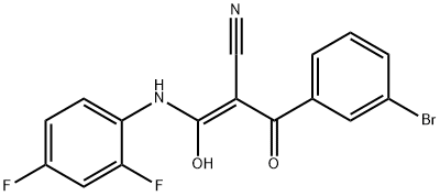 (Z)-2-(3-bromobenzoyl)-3-(2,4-difluoroanilino)-3-hydroxy-2-propenenitrile 结构式