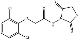 2-(2,6-dichlorophenoxy)-N-(4-oxo-2-thioxo-1,3-thiazolan-3-yl)acetamide 结构式