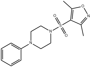 1-[(3,5-dimethyl-4-isoxazolyl)sulfonyl]-4-phenylpiperazine 结构式