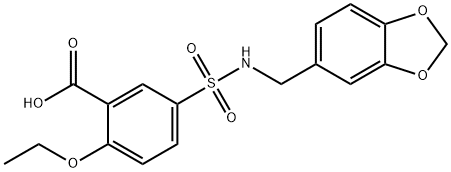 5-{[(1,3-benzodioxol-5-ylmethyl)amino]sulfonyl}-2-ethoxybenzenecarboxylic acid 结构式