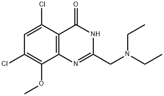 4(1H)-Quinazolinone,  5,7-dichloro-2-[(diethylamino)methyl]-8-methoxy-  (9CI) 结构式