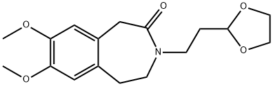 3-[2-(1,3-二氧杂环戊烷-2-基)乙基]-7,8-二甲氧基-1,3,4,5-四氢-2H-3-苯并氮杂卓-2-酮 结构式