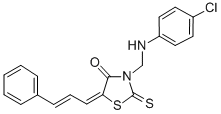 4-Thiazolidinone, 3-(((4-chlorophenyl)amino)methyl)-5-(3-phenyl-2-prop enylidene)-2-thioxo- 结构式