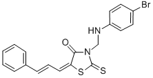 4-Thiazolidinone, 3-(((4-bromophenyl)amino)methyl)-5-(3-phenyl-2-prope nylidene)-2-thioxo- 结构式