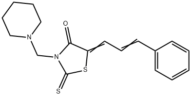 4-Thiazolidinone, 5-(3-phenyl-2-propenylidene)-3-(1-piperidinylmethyl) -2-thioxo- 结构式