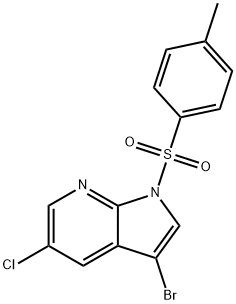 1H-Pyrrolo[2,3-b]pyridine, 3-bromo-5-chloro-1-[(4-methylphenyl)sulfonyl]- 结构式