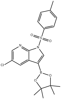 5-氯-3-(4,4,5,5-四甲基-1,3,2-二噁硼烷-2-基)-1-甲苯磺酰-1H-吡咯并[2,3-B]吡啶 结构式