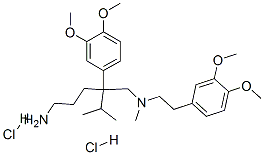 2-(3,4-dimethoxyphenyl)-N-[2-(3,4-dimethoxyphenyl)ethyl]-N-methyl-2-pr opan-2-yl-pentane-1,5-diamine dihydrochloride 结构式