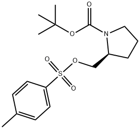 (S)-2-(甲苯磺酰氧基甲基)吡咯烷-1-甲酸叔丁酯 结构式