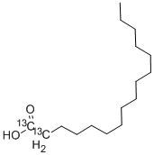 棕榈酸-1,2-13C2 结构式