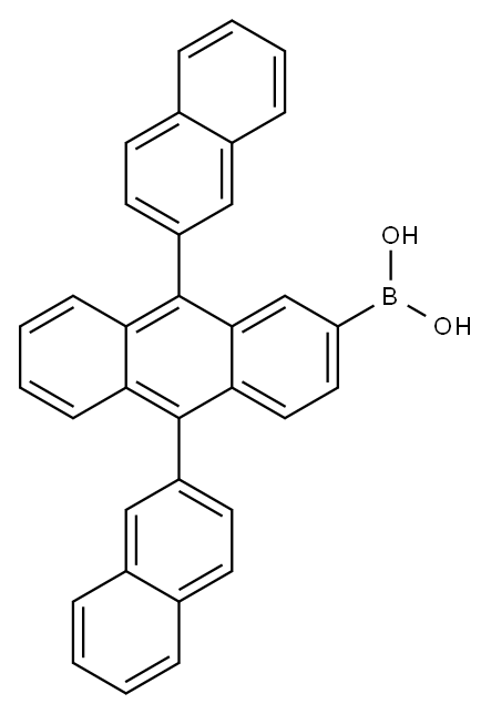 9,10-双(2-萘基)蒽-2-硼酸 结构式