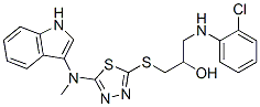 1-[(2-chlorophenyl)amino]-3-[[5-(1H-indol-3-ylmethylamino)-1,3,4-thiad iazol-2-yl]sulfanyl]propan-2-ol 结构式