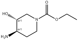 1-Piperidinecarboxylicacid,4-amino-3-hydroxy-,ethylester,trans-(9CI) 结构式